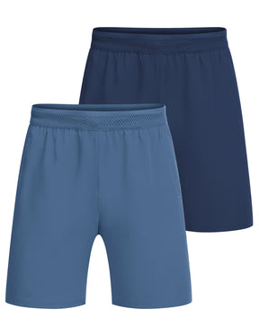 COOFANDY Men's 2 Pack Gym Workout Shorts 7 Inch Quick Dry Athletic Shorts Lightweight Running Shorts with Pockets