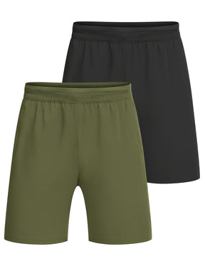 COOFANDY Men's 2 Pack Gym Workout Shorts 7 Inch Quick Dry Athletic Shorts Lightweight Running Shorts with Pockets