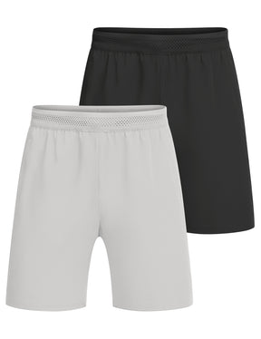 COOFANDY Men's 2 Pack Gym Workout Shorts 7 Inch Quick Dry Athletic Shorts Lightweight Running Shorts with Pockets