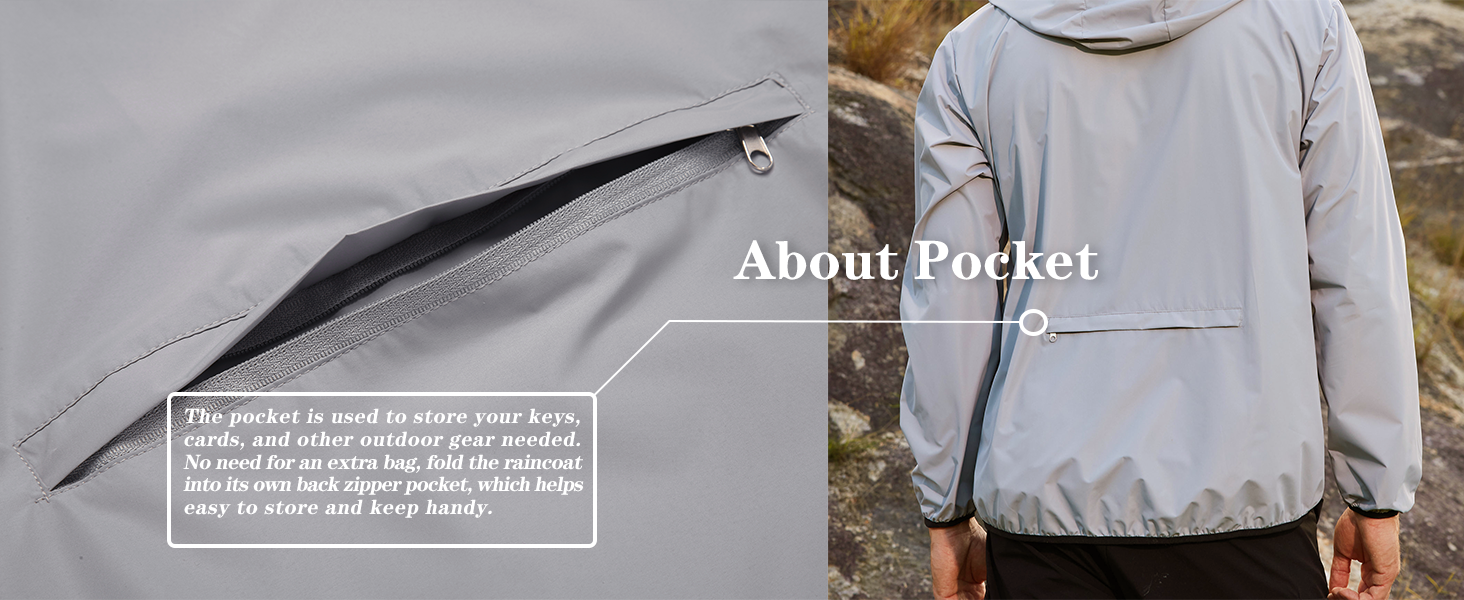 COOFANDY Men's Packable Rain Jacket Lightweight Waterproof Raincoat with Hood Travel Hiking Golf Windbreaker S-XXL
