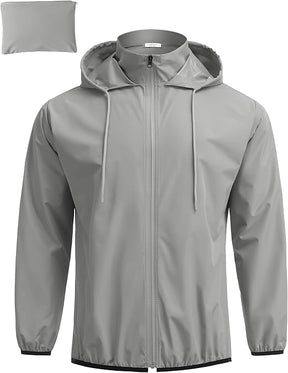 COOFANDY Men's Packable Rain Jacket Lightweight Waterproof Raincoat with Hood Travel Hiking Golf Windbreaker S-XXL