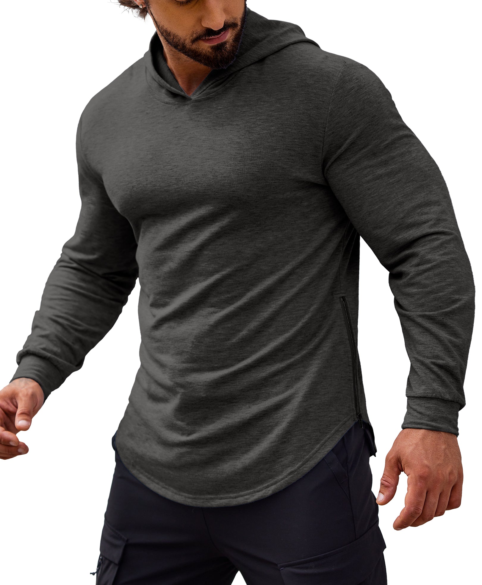 COOFANDY Men's Workout Sweatshirts Long Sleeve Muscle Fit Athletic Gym Hoodies Pullover
