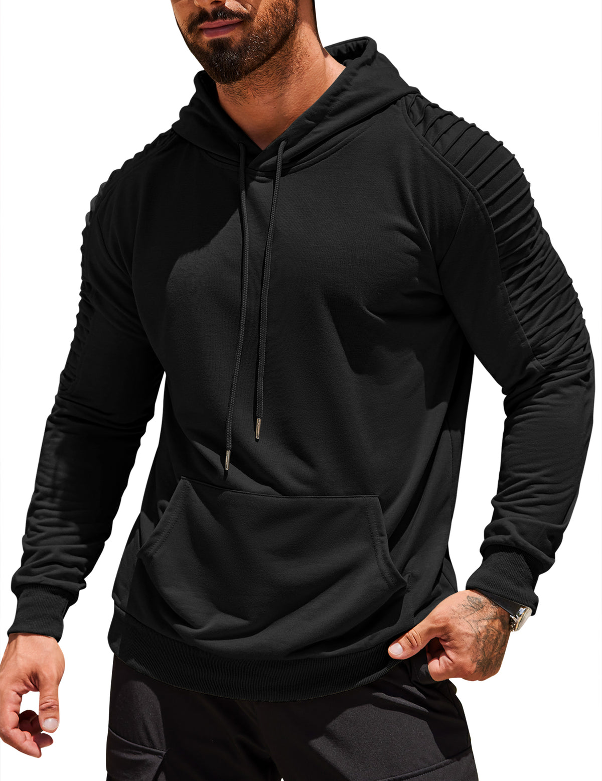 COOFANDY Mens Hoodie Sweatshirts Casual Drawstring Hoodies Fashion Hooded Collar Athletic Pullover with Pocket