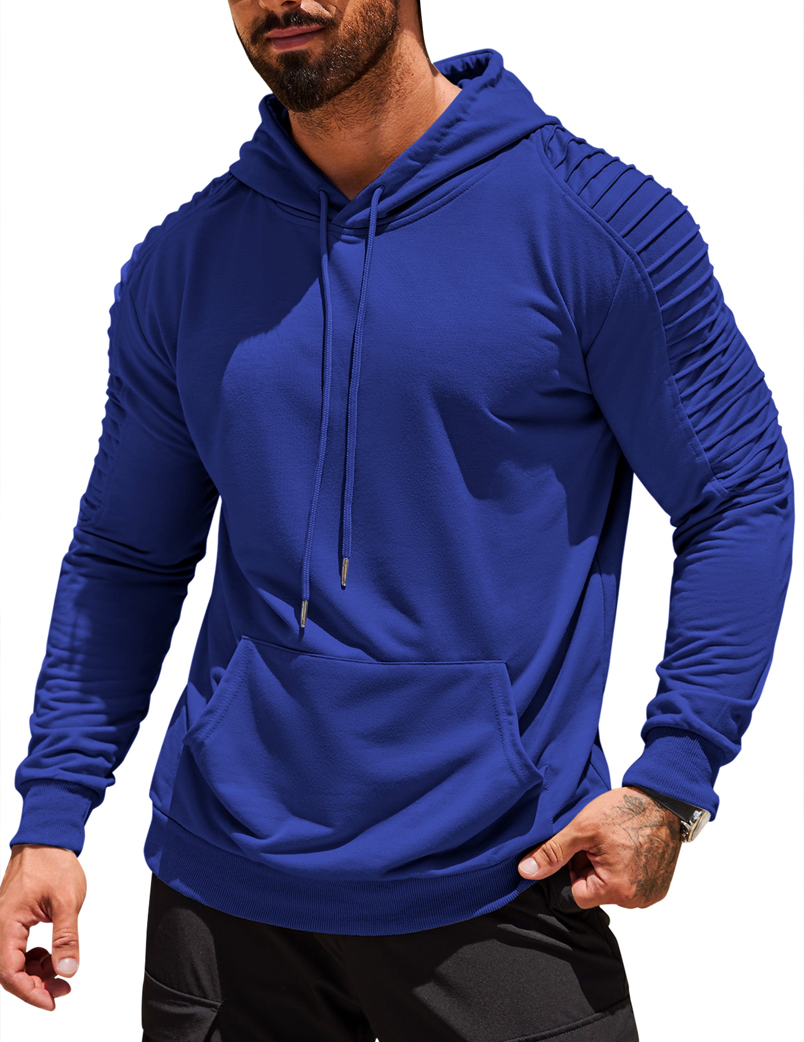 COOFANDY Mens Hoodie Sweatshirts Casual Drawstring Hoodies Fashion Hooded Collar Athletic Pullover with Pocket