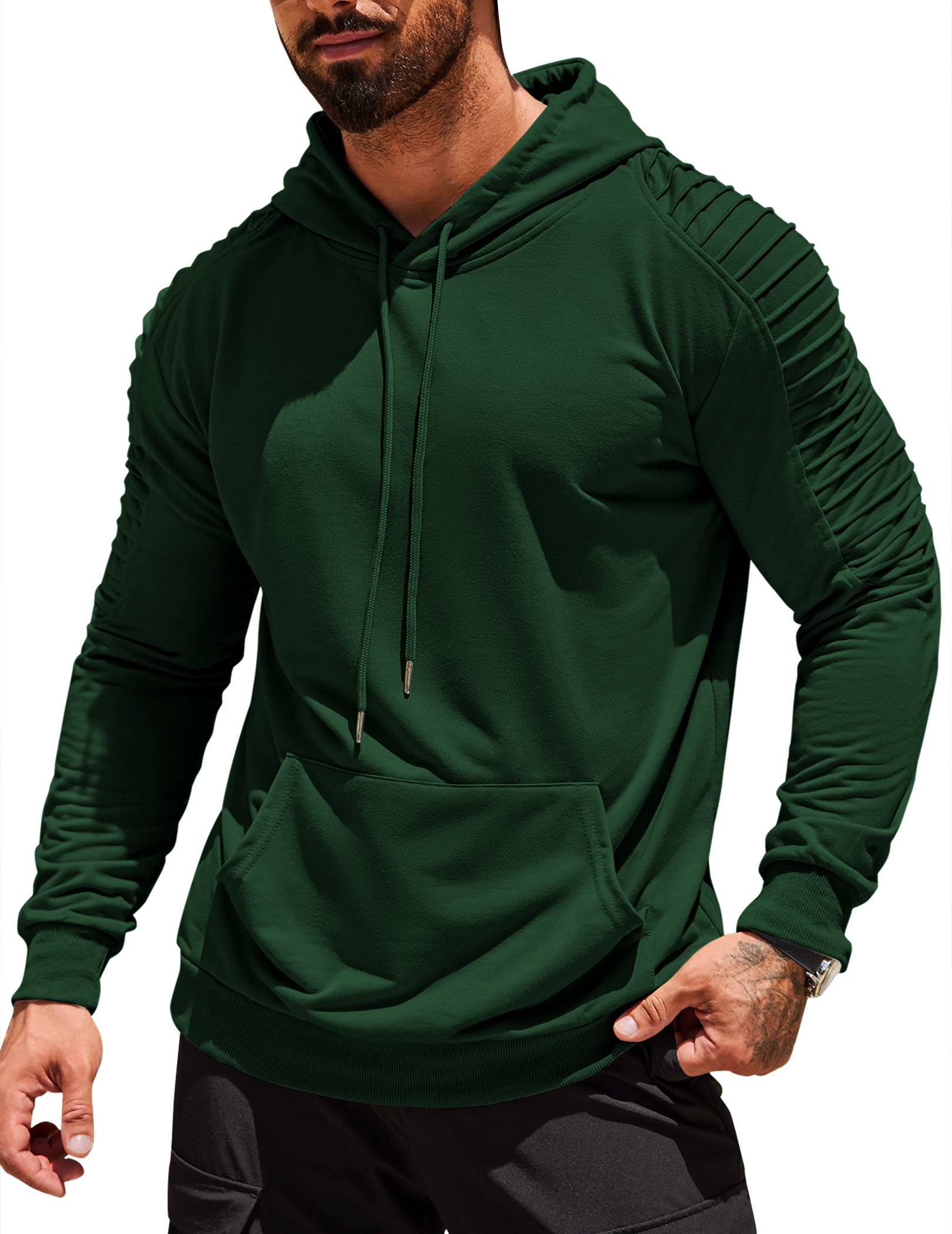 COOFANDY Mens Hoodie Sweatshirts Casual Drawstring Hoodies Fashion Hooded Collar Athletic Pullover with Pocket