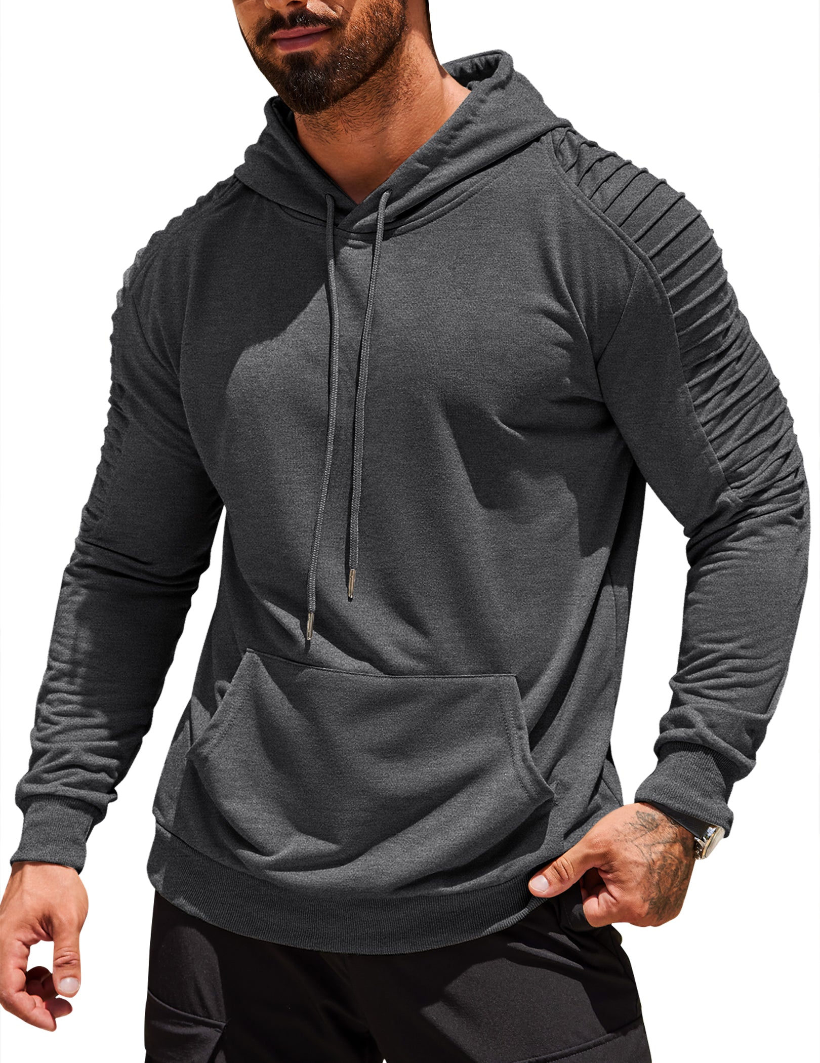 COOFANDY Mens Hoodie Sweatshirts Casual Drawstring Hoodies Fashion Hooded Collar Athletic Pullover with Pocket