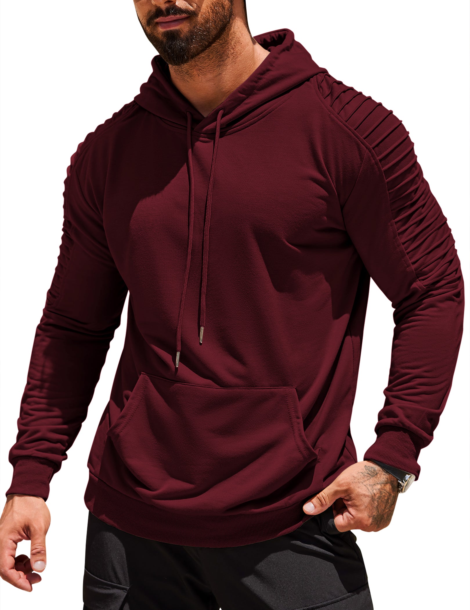 COOFANDY Mens Hoodie Sweatshirts Casual Drawstring Hoodies Fashion Hooded Collar Athletic Pullover with Pocket