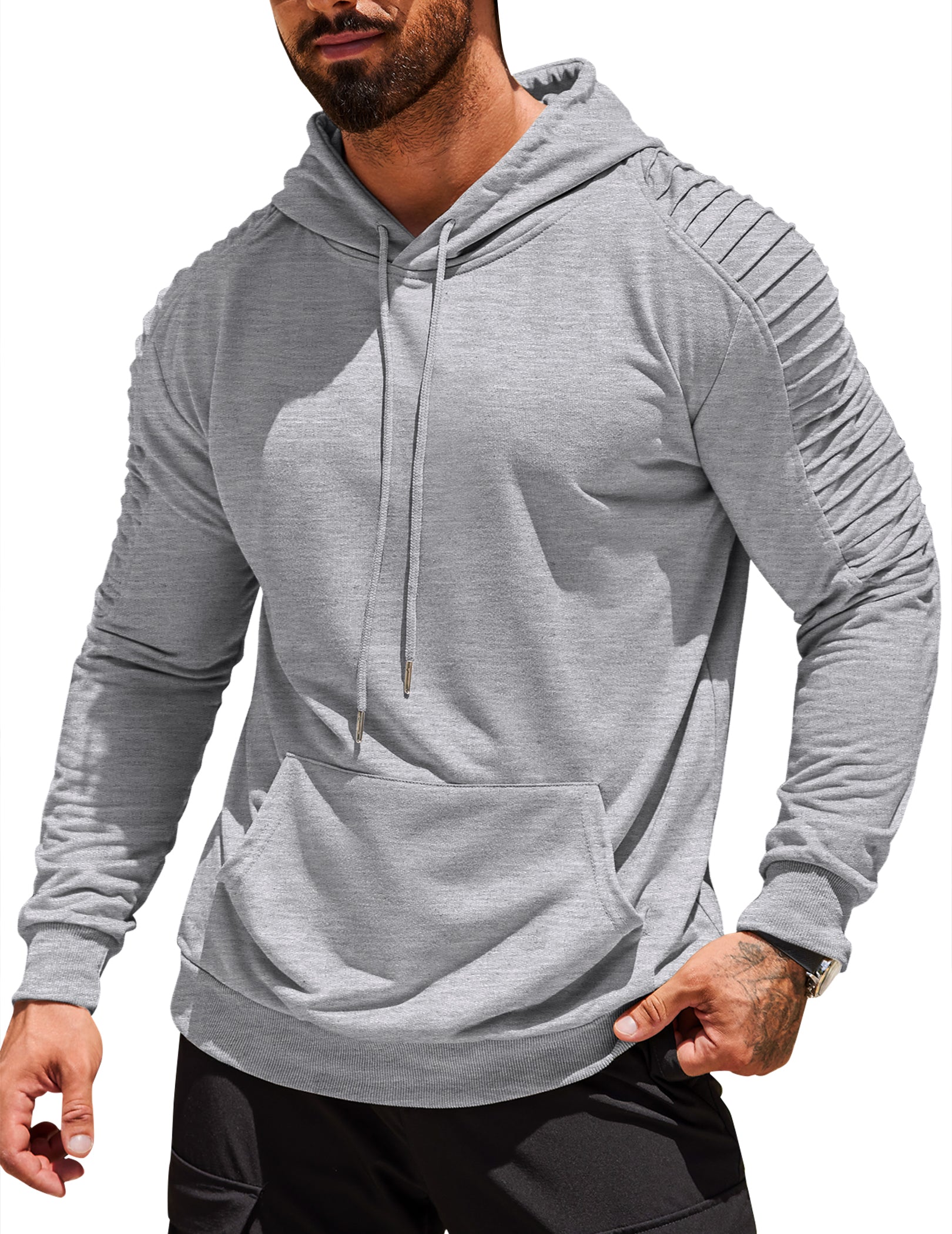 COOFANDY Mens Hoodie Sweatshirts Casual Drawstring Hoodies Fashion Hooded Collar Athletic Pullover with Pocket