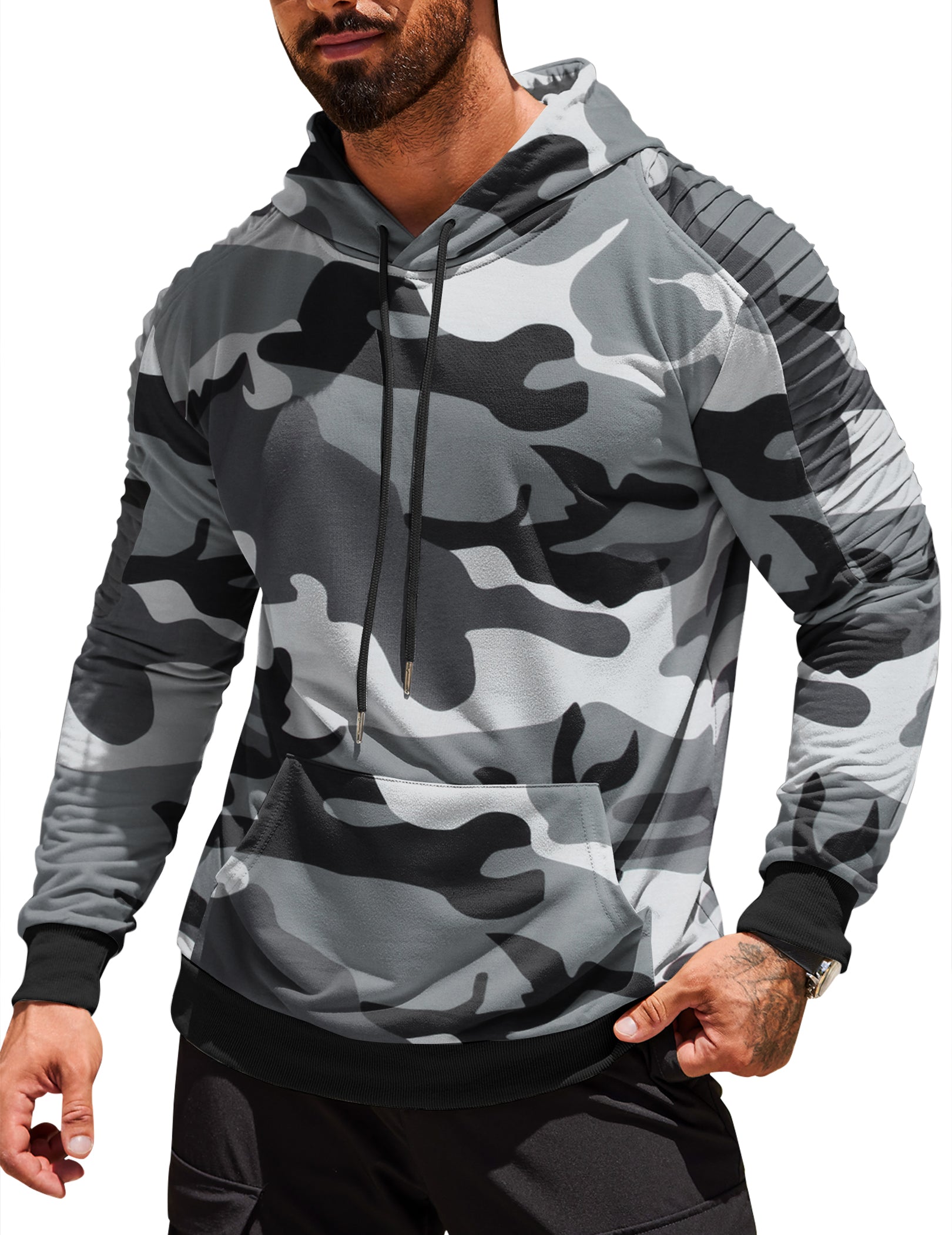 COOFANDY Mens Hoodie Sweatshirts Casual Drawstring Hoodies Fashion Hooded Collar Athletic Pullover with Pocket