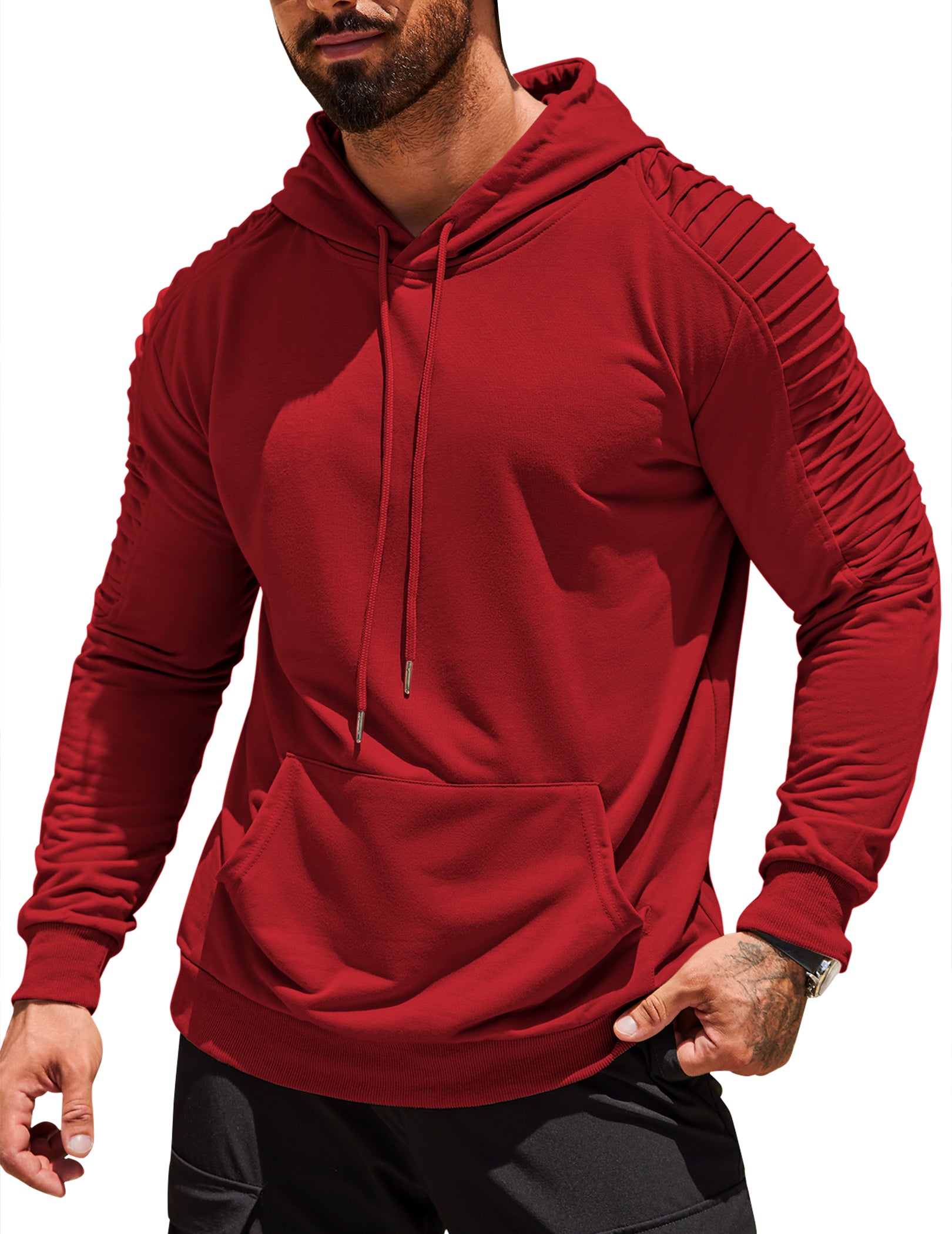 COOFANDY Mens Hoodie Sweatshirts Casual Drawstring Hoodies Fashion Hooded Collar Athletic Pullover with Pocket