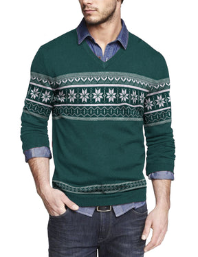 COOFANDY Men Casual V Neck Sweater Ribbed Knit Slim Fit Long Sleeve Pullover Top