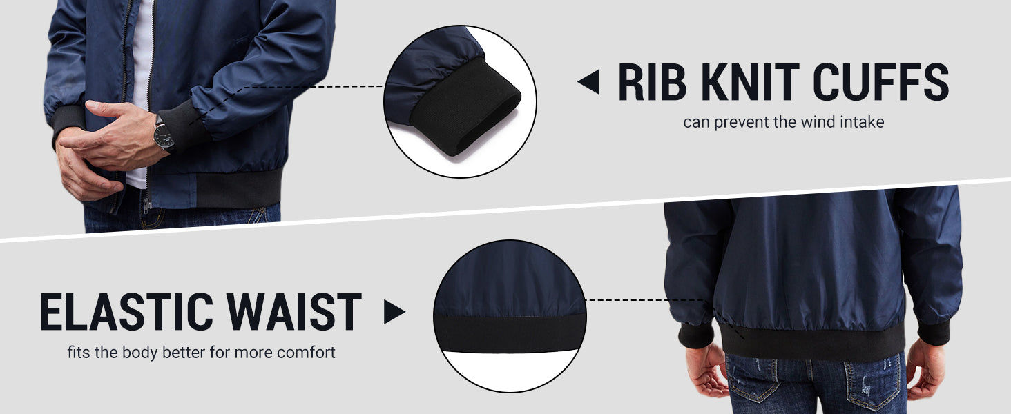 COOFANDY Men Bomber Jacket Lightweight Windbreaker Jackets Casual Softshell Flight Fashion Winter Fall Coat with Pocket S-XXL