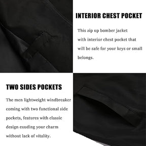 COOFANDY Men Bomber Jacket Lightweight Windbreaker Jackets Casual Softshell Flight Fashion Winter Fall Coat with Pocket S-XXL