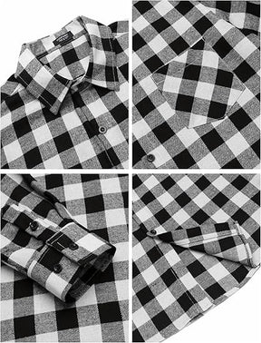 COOFANDY Men's Flannel Plaid Shirts Long Sleeve Casual Cotton Button Down Shirts S-XXL