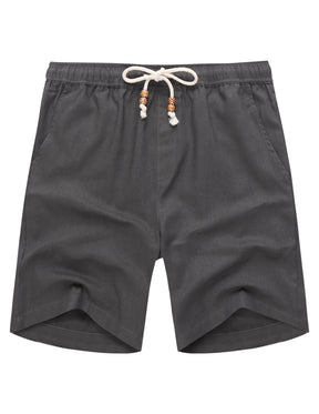 COOFANDY Men's Linen Shorts Casual Elastic Waist Drawstring Summer Beach Shorts