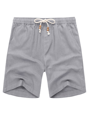 COOFANDY Men's Linen Shorts Casual Elastic Waist Drawstring Summer Beach Shorts