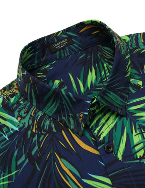 COOFANDY Mens Hawaiian Tropical Short Sleeve Casual Button Down Floral Summer Beach Shirts with Pocket