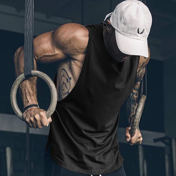 COOFANDY Men Workout Tank Top Gym Bodybuilding Sleeveless Muscle T Shirts Cut Off Shirts S-XXXL