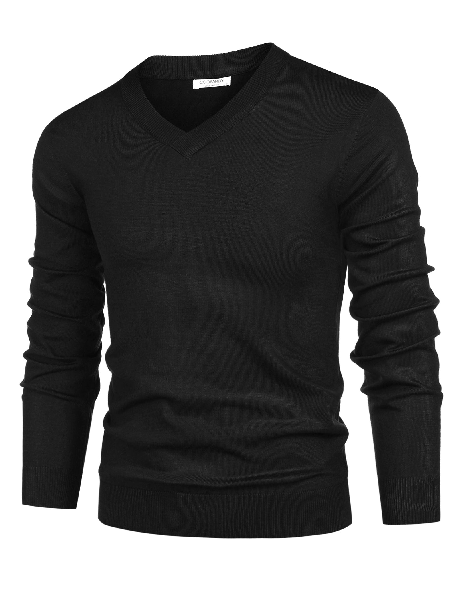 COOFANDY Mens V Neck Dress Sweater Long Sleeve Slim Fit Fashion Pullover Sweater