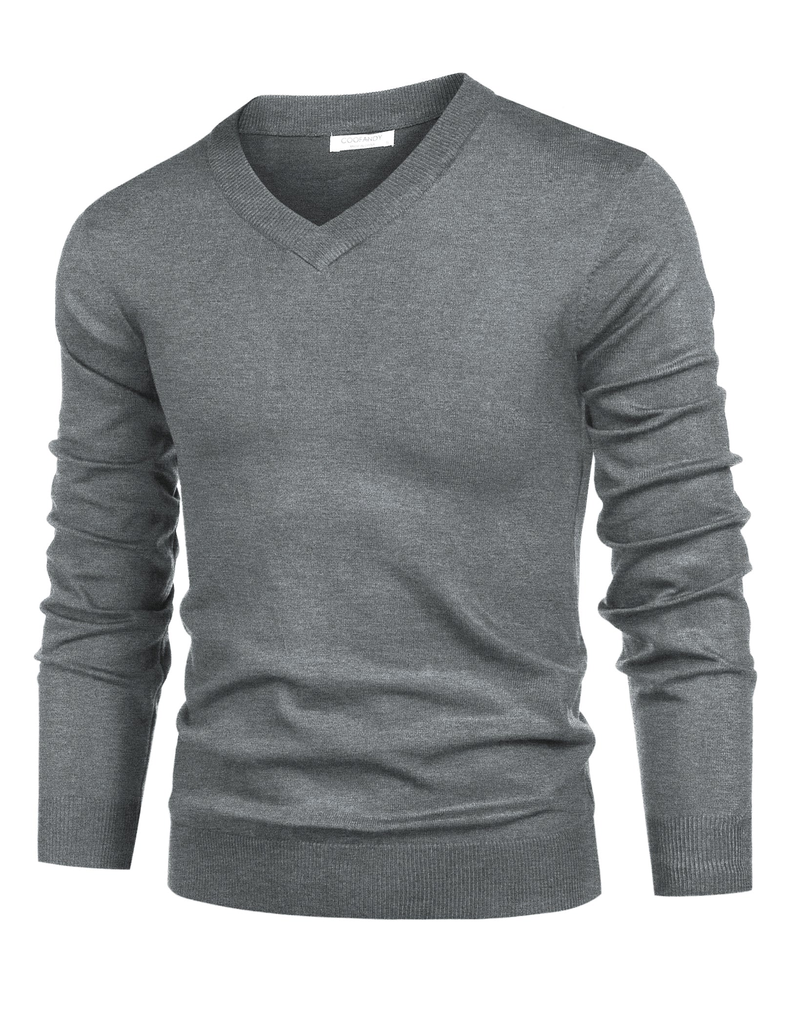 COOFANDY Mens V Neck Dress Sweater Long Sleeve Slim Fit Fashion Pullover Sweater