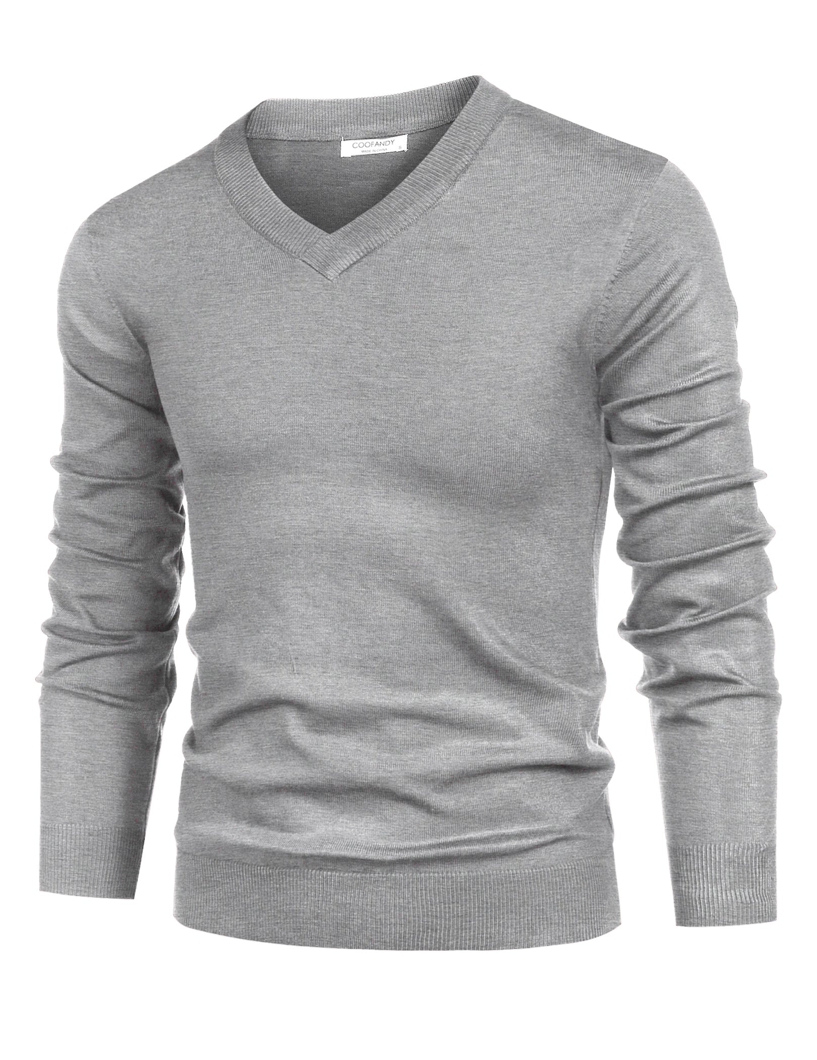 COOFANDY Mens V Neck Dress Sweater Long Sleeve Slim Fit Fashion Pullover Sweater