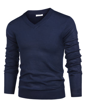 COOFANDY Mens V Neck Dress Sweater Long Sleeve Slim Fit Fashion Pullover Sweater