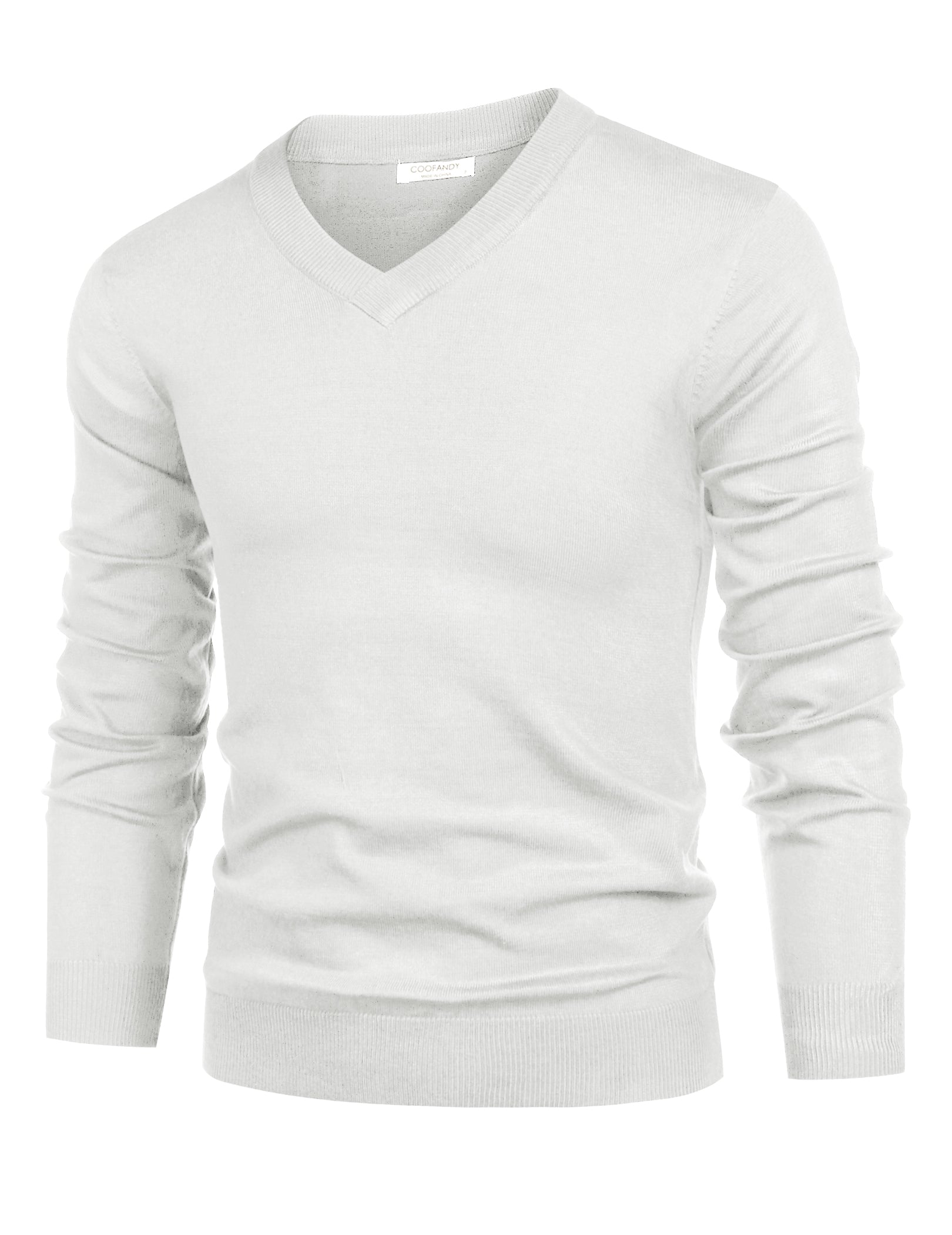 COOFANDY Mens V Neck Dress Sweater Long Sleeve Slim Fit Fashion Pullover Sweater