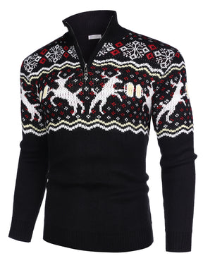 COOFANDY Men's Quarter Zip Pullover Sweater Casual Zip Up Polo Sweater Knit
