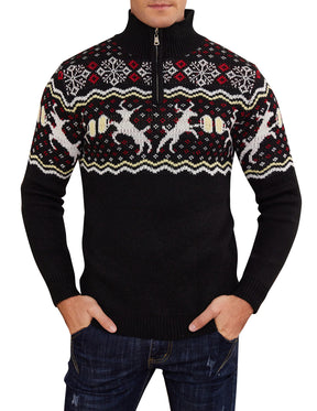 COOFANDY Men's Quarter Zip Pullover Sweater Casual Zip Up Polo Sweater Knit