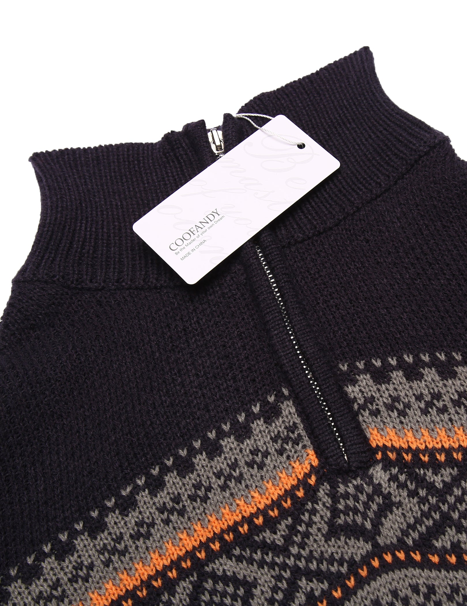 COOFANDY Men's Quarter Zip Pullover Sweater Casual Zip Up Polo Sweater Knit