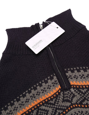 COOFANDY Men's Quarter Zip Pullover Sweater Casual Zip Up Polo Sweater Knit