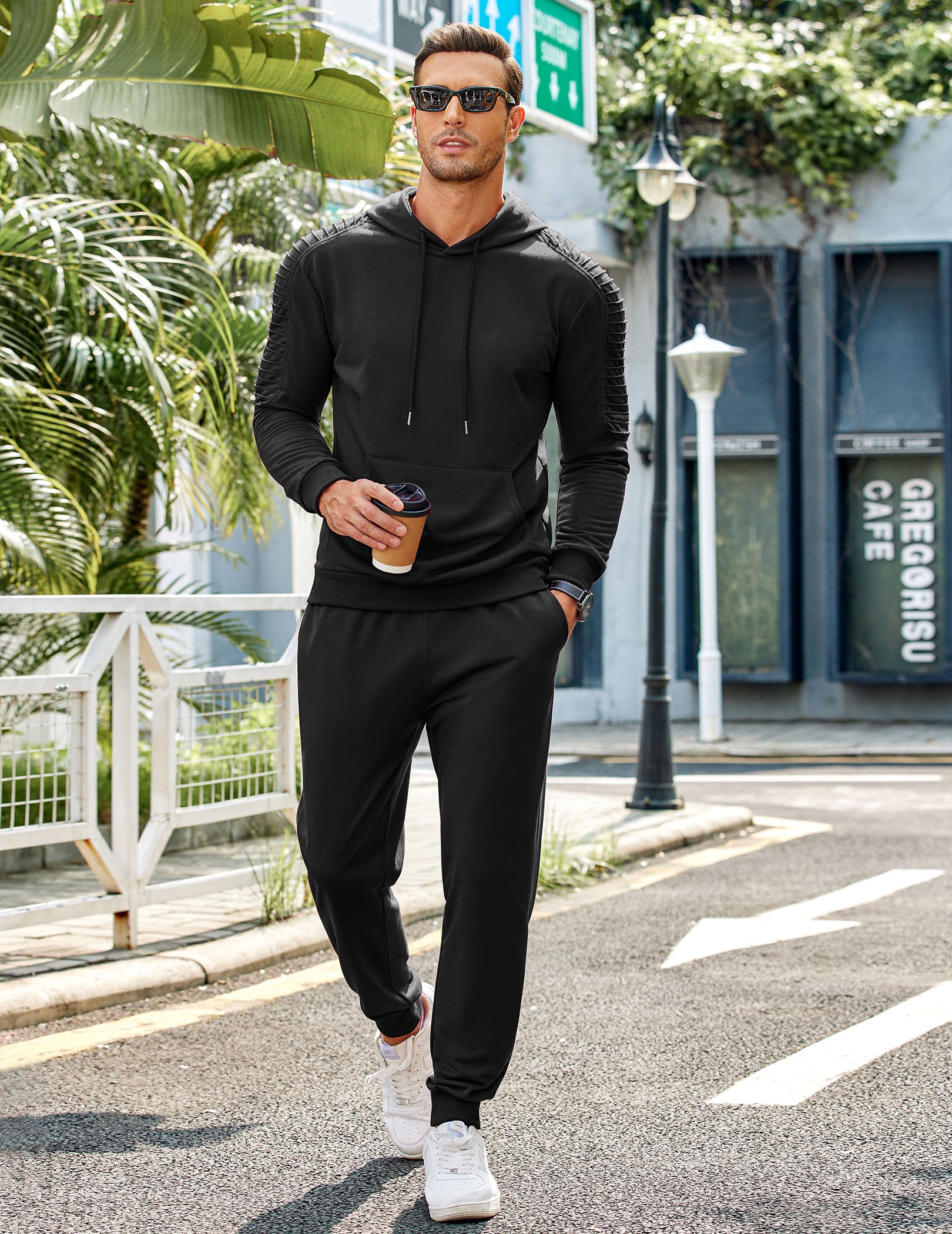 COOFANDY Men's Tracksuit 2 Piece Hoodie Sweatsuit Sets Casual Jogging Athletic Suits