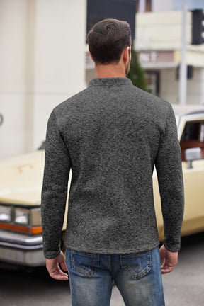 COOFANDY Men's Casual Henley Pullover Thermal Fleece Slim Fit Sweater