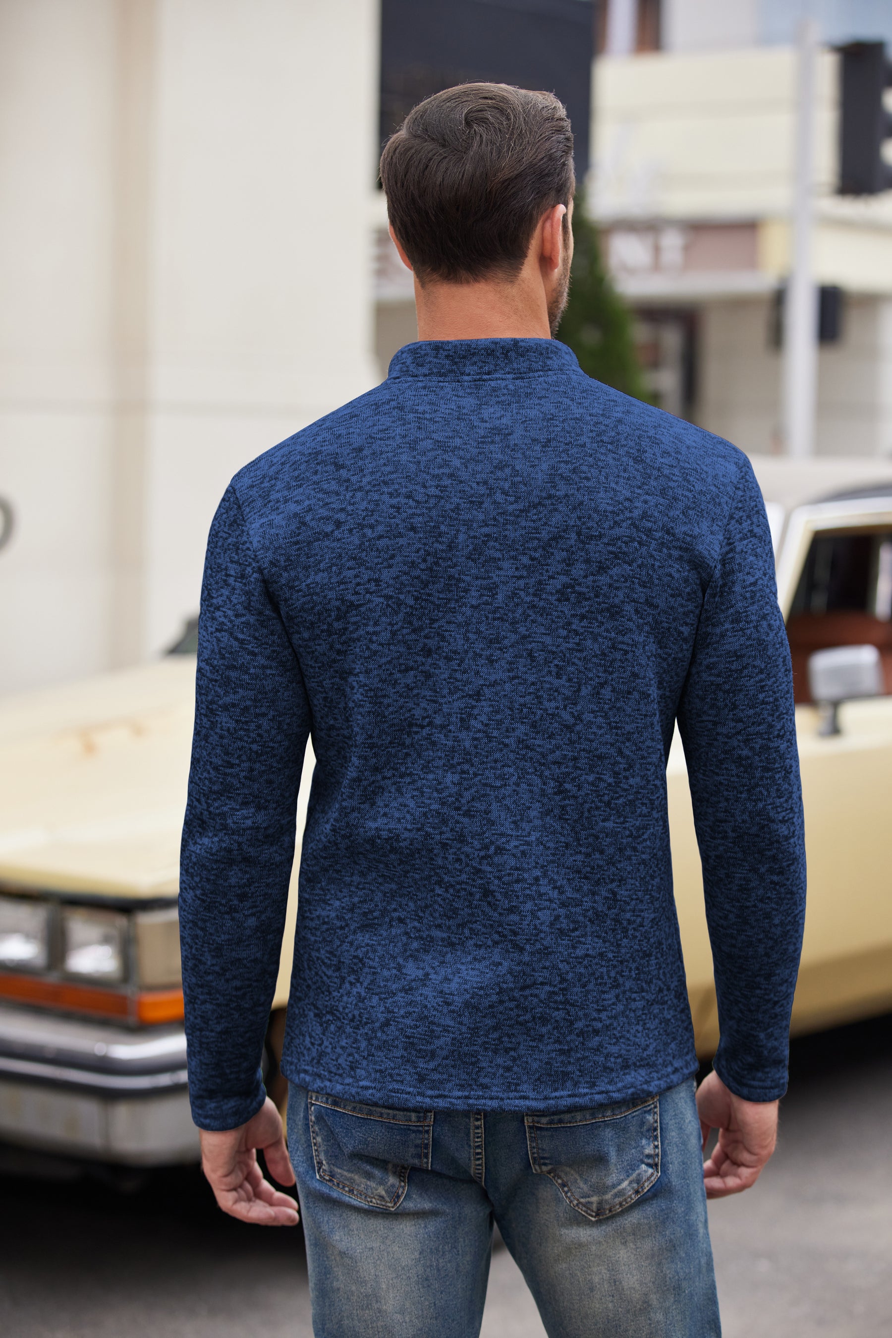 COOFANDY Men's Casual Henley Pullover Thermal Fleece Slim Fit Sweater