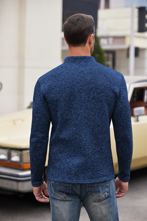 COOFANDY Men's Casual Henley Pullover Thermal Fleece Slim Fit Sweater