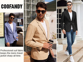 COOFANDY Men's Casual Linen Blazer Lightweight Regular Fit Sport Coat One Button Suit Jacket