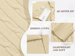 COOFANDY Men's Quarter Zip Sweater Slim Fit Casual Knitted Turtleneck Pullover Mock Neck Polo Sweater