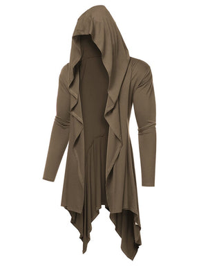Casual Lightweight Hooded Cardigan (US Only) Cardigans coofandy Brown XS 