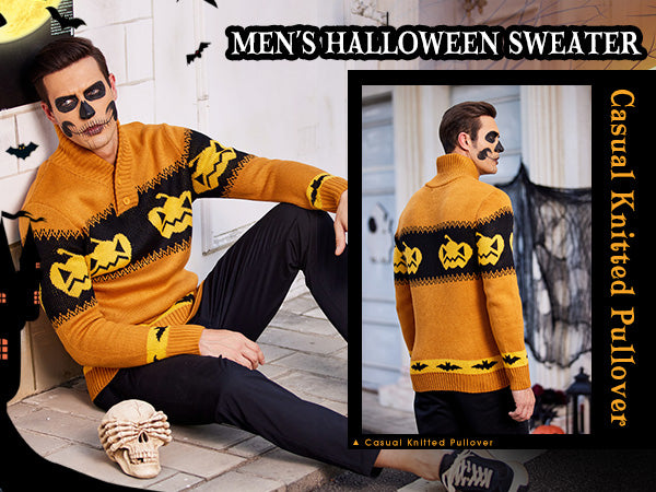COOFANDY Men's Christmas Sweater Ugly Knitted Xmas Sweaters Casual Snowflake Pullover Knitwear