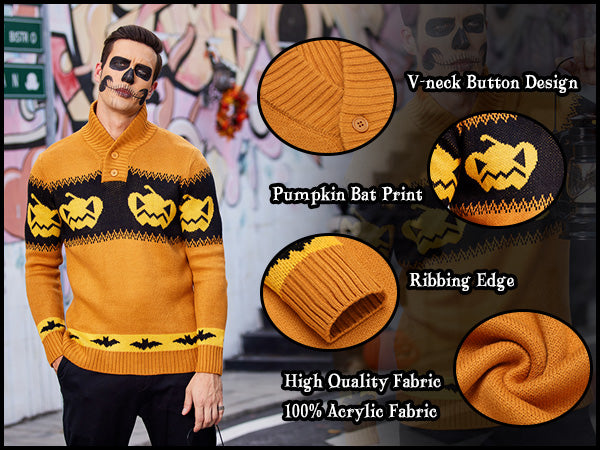COOFANDY Men's Christmas Sweater Ugly Knitted Xmas Sweaters Casual Snowflake Pullover Knitwear