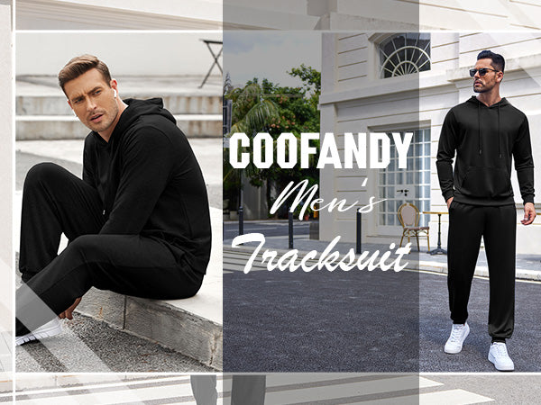 COOFANDY Sweatsuits for Men 2 Piece Tracksuit Casual Athletic Jogging Suit Hooded Set