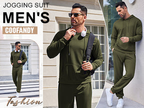 COOFANDY Sweatsuits for Men 2 Piece Tracksuit Casual Athletic Jogging Suit Hooded Set