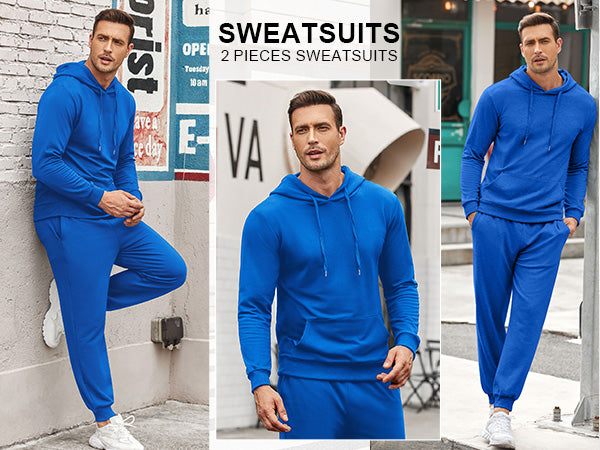 COOFANDY Sweatsuits for Men 2 Piece Tracksuit Casual Athletic Jogging Suit Hooded Set