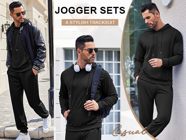 COOFANDY Sweatsuits for Men 2 Piece Tracksuit Casual Athletic Jogging Suit Hooded Set