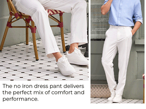 COOFANDY Men's Classic Fit Flat Front Dress Pants No Iron Premium Casual Pants Expandable Waist Suit Pants