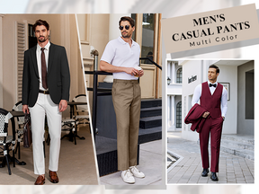 COOFANDY Men's Classic Fit Flat Front Dress Pants No Iron Premium Casual Pants Expandable Waist Suit Pants