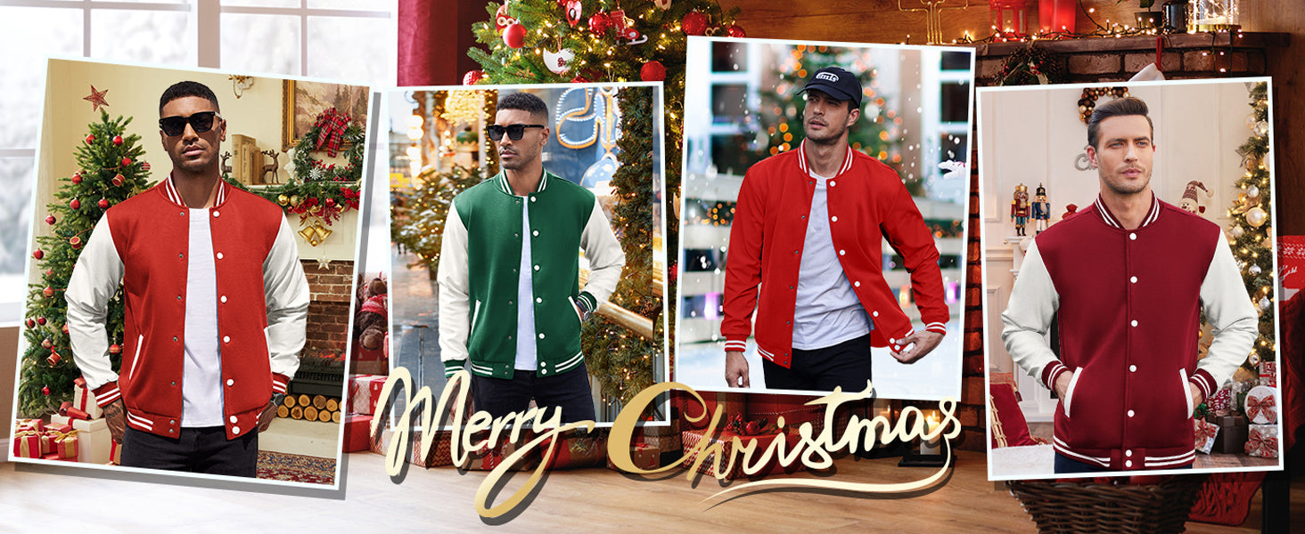 COOFANDY Mens Fashion Varsity Jackets Leather Sleeve Slim Fit College Baseball Letterman Bomber Coat S-XXL