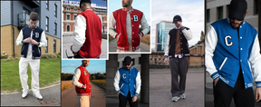 COOFANDY Mens Fashion Varsity Jackets Leather Sleeve Slim Fit College Baseball Letterman Bomber Coat S-XXL