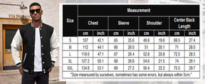 COOFANDY Mens Fashion Varsity Jackets Leather Sleeve Slim Fit College Baseball Letterman Bomber Coat S-XXL