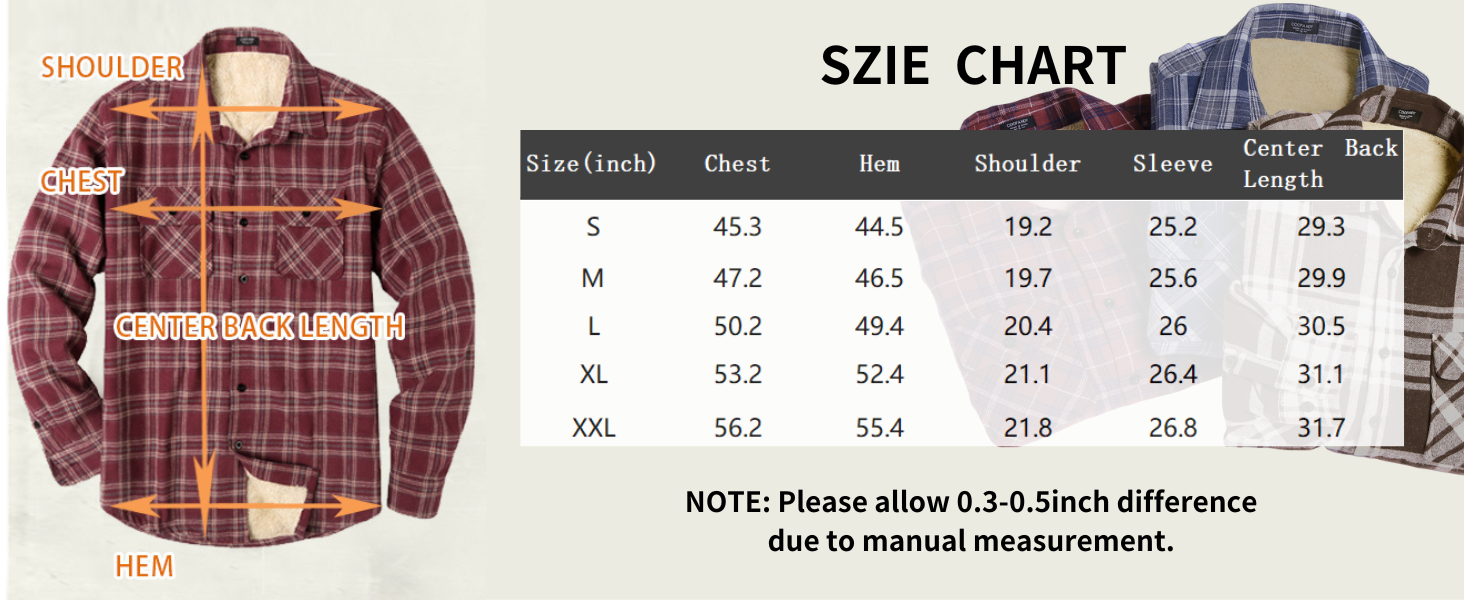COOFANDY Men's Faux Shearling Lined Flannel Shirt Jacket Long Sleeve Button Up Fleece Plaid Shirts S-XXL